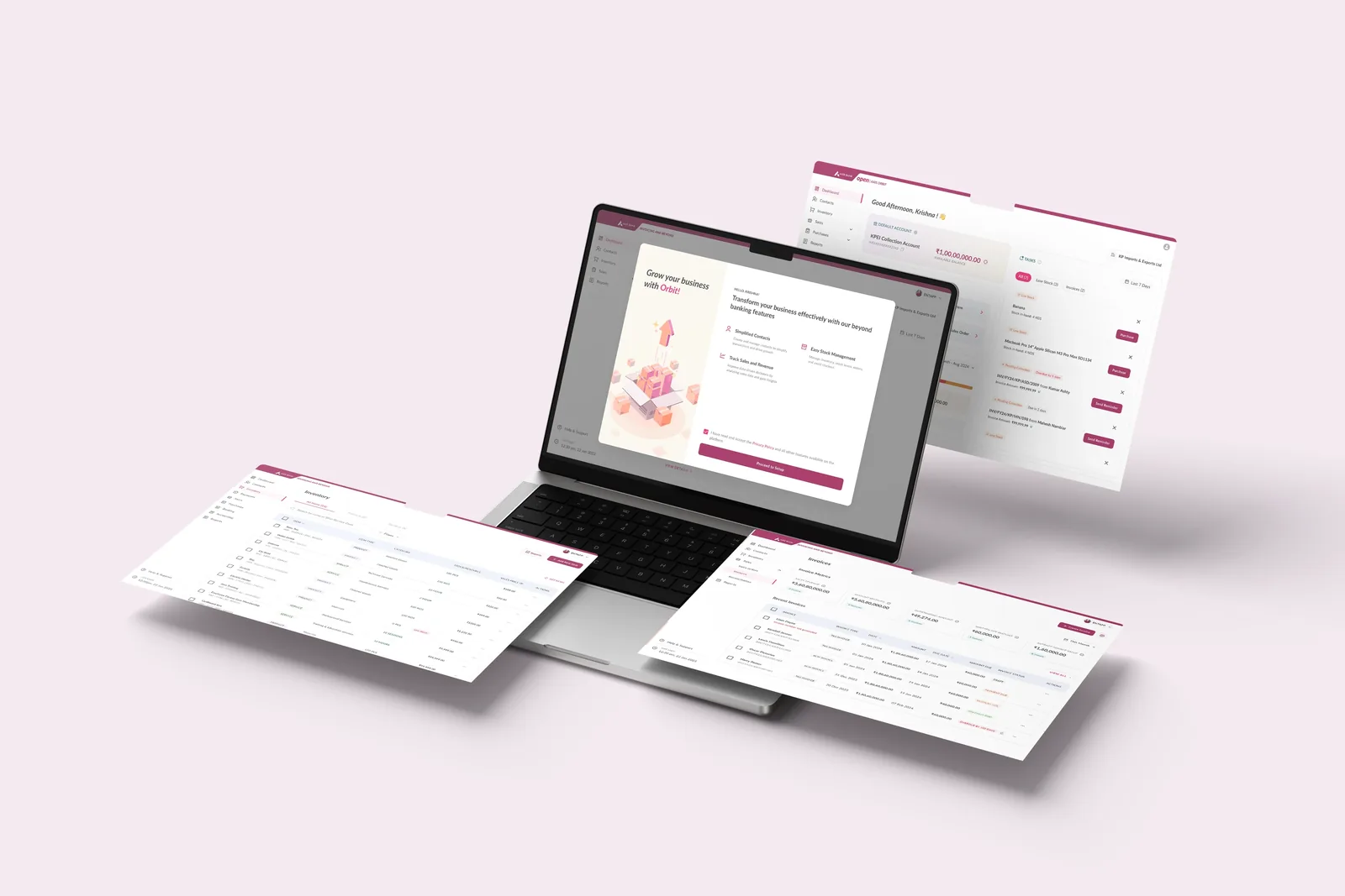 Axis Orbit interface and business management context