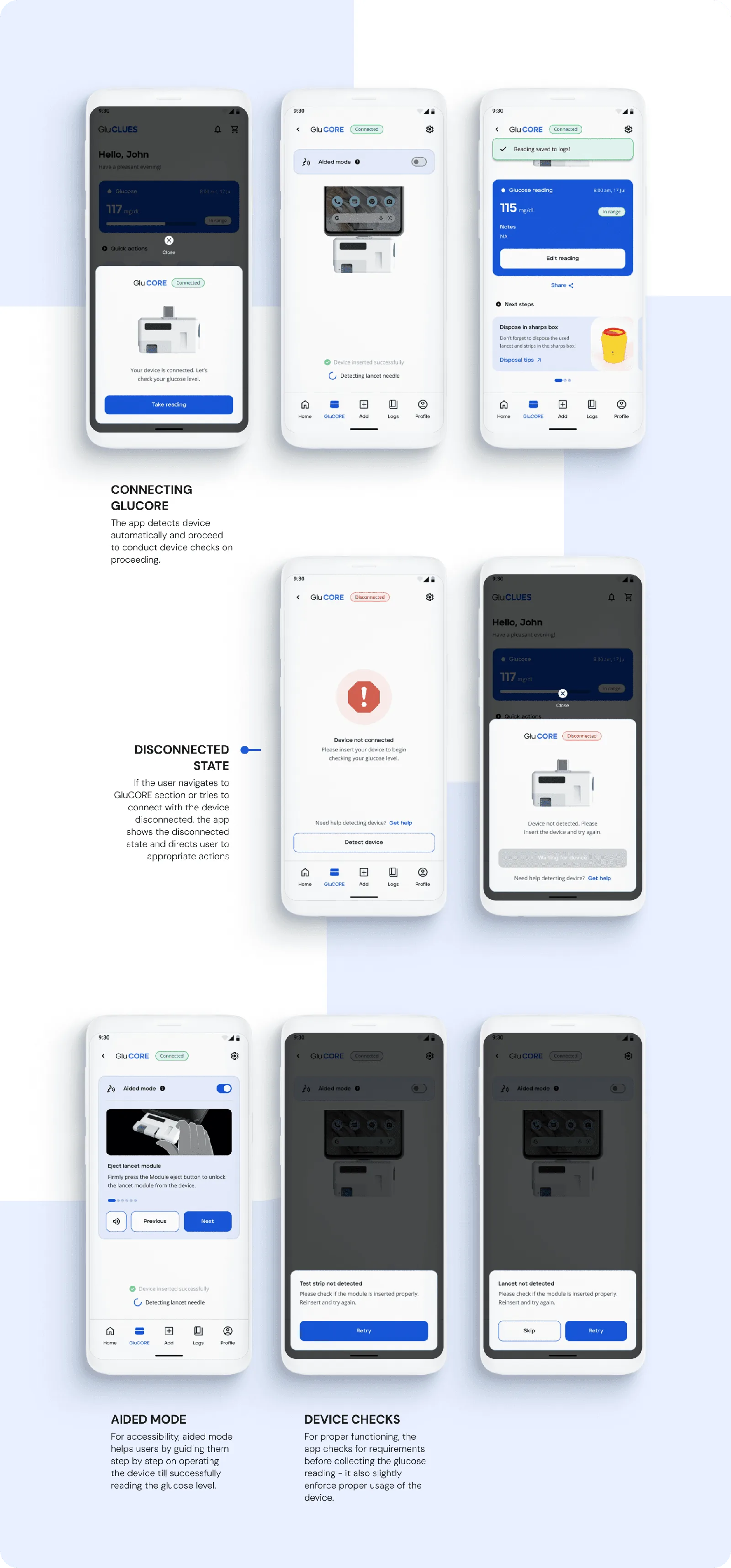 GluCLUES lifestyle management and connected-device interactions